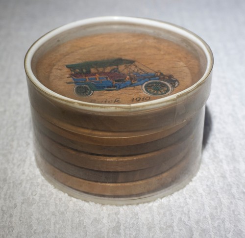 Vintage glasuntersetzer holz - 6,