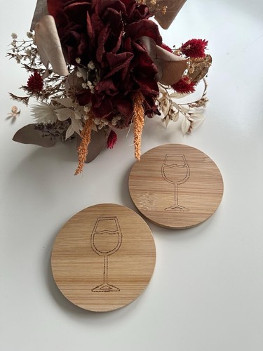 Glas untersetzer wein holz - -,
