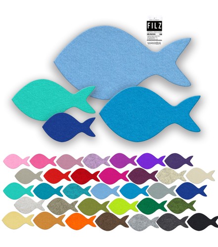 Doppelidee fisch filz - , glas
