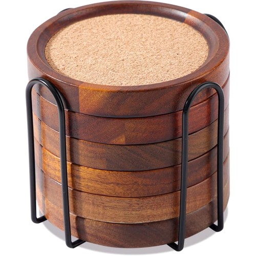 Glasuntersetzer holz kork - holz,