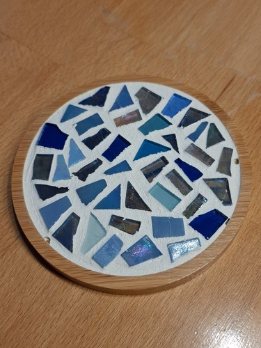 Mosaik untersetzer rund - untersetzer, blau