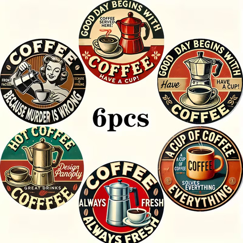 Kaffee untersetzer 6er set - kaffee,