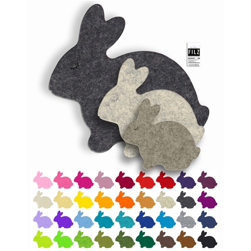 Doppelidee hase filz glas - hase,