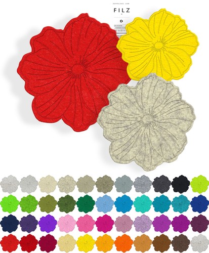 Mohn blume filz untersetzer - mohn,